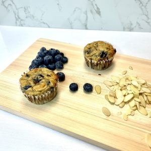 Muffins doubles bleuets aux amandes
